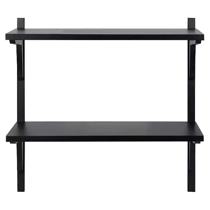 Online Kirklands Home Traditional Two-Tiered Wall Shelf Black