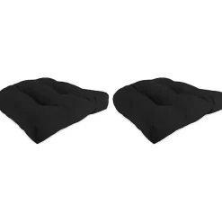 Outlet Kirklands Home Tufted Outdoor Chair Cushions, Set of 2 Black