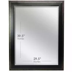 New Kirklands Home Black Two Step Beveled Frame Vanity Mirror