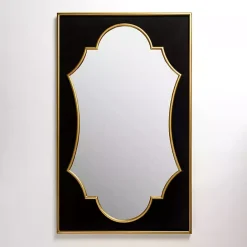 Sale Kirklands Home Black Velvet and Gold Wall Mirror