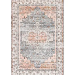 Clearance Kirklands Home Black Vintage Motif Washable Area Rug, 5x8