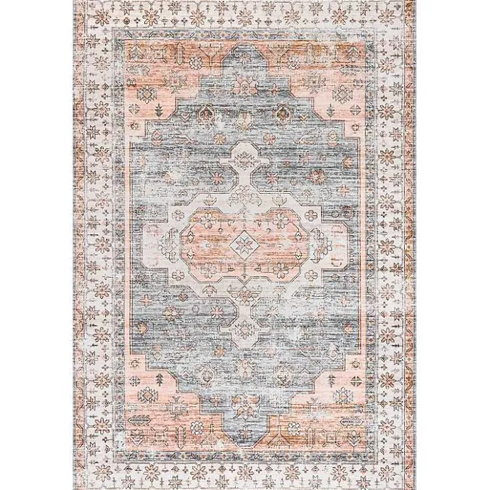 Clearance Kirklands Home Black Vintage Motif Washable Area Rug, 5x8
