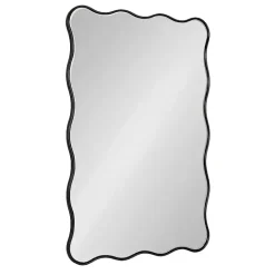 Discount Kirklands Home Black Wavy Beveled Rectangular Wall Mirror