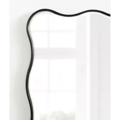 Discount Kirklands Home Black Wavy Beveled Rectangular Wall Mirror
