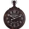 Hot Kirklands Home Black Weathered Iron Frame Round Wall Clock