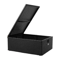 Online Kirklands Home Black Wicker Chaises with Ottoman, Set of 2