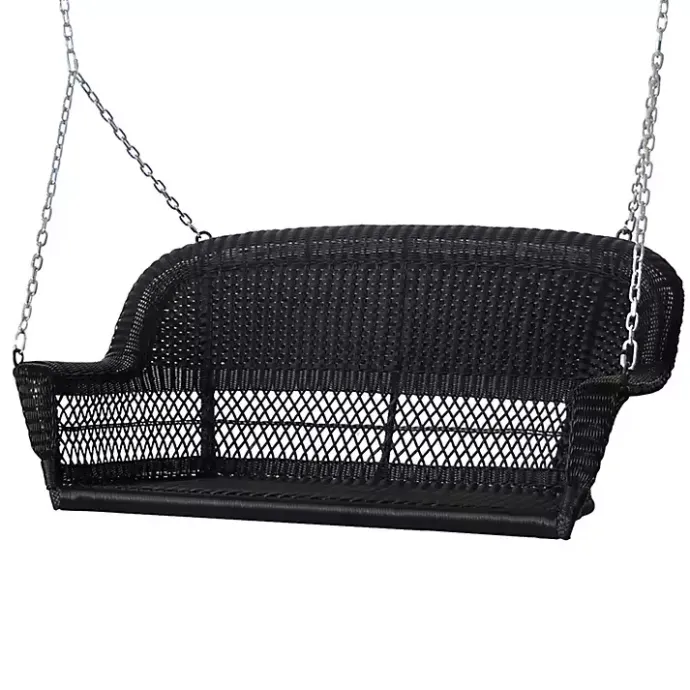 Discount Kirklands Home Wicker Hanging Porch Swing Black