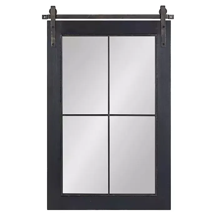 New Kirklands Home Windowpane Kates Mirror, 23x36 in. Black