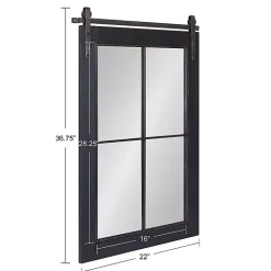 New Kirklands Home Windowpane Kates Mirror, 23x36 in. Black