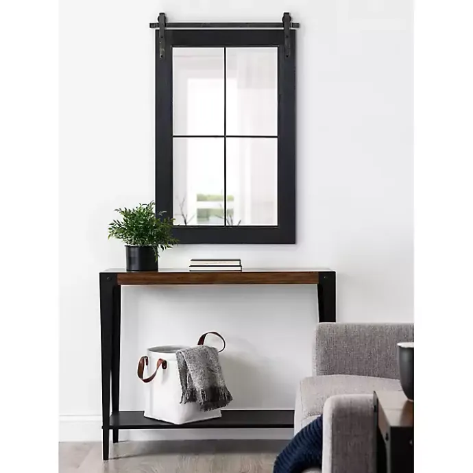 New Kirklands Home Windowpane Kates Mirror, 23x36 in. Black