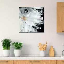 New Kirklands Home Black Wispy Peony Canvas Art Print