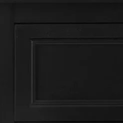 Outlet Kirklands Home Wood & Natural Rattan Small Cabinet Black