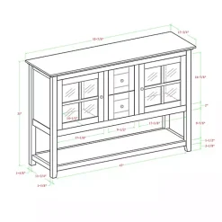 Kirklands Home Wood and Glass Buffet Cabinet Black