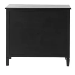 Hot Kirklands Home Wood and Natural Rattan Cabinet Black