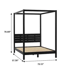 Online Kirklands Home Wood Canopy Full Bed Black