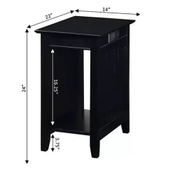 Hot Kirklands Home Wood Charging Open Accent Table Black