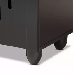 Outlet Kirklands Home Wood Cut-Out Shoe Storage Cabinet Black