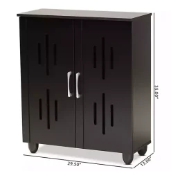 Outlet Kirklands Home Wood Cut-Out Shoe Storage Cabinet Black