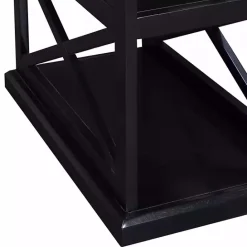New Kirklands Home Wood Double X Sides Accent Table Black