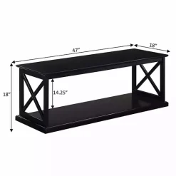 Kirklands Home Wood Double X Sides Coffee Table Black