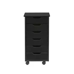 Outlet Kirklands Home Wood 6-Drawer Cary Storage Cart Black