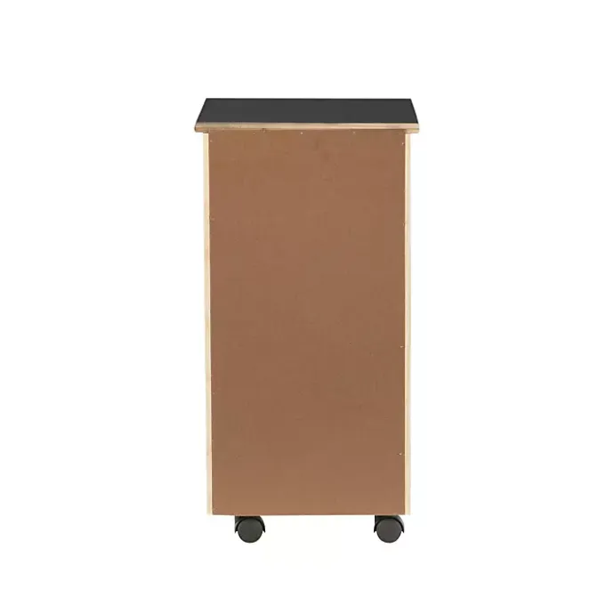 Outlet Kirklands Home Wood 6-Drawer Cary Storage Cart Black