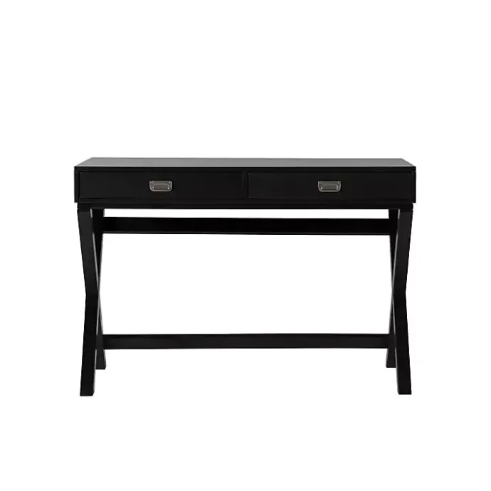 Outlet Kirklands Home Wood 2-Drawer Peggy Desk Black