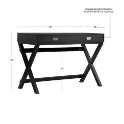 Outlet Kirklands Home Wood 2-Drawer Peggy Desk Black