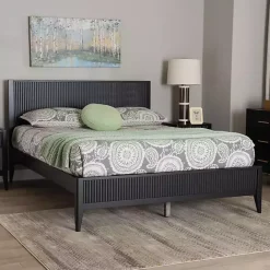 Online Kirklands Home Wood Fluted Headboard Primrose King Bed Black
