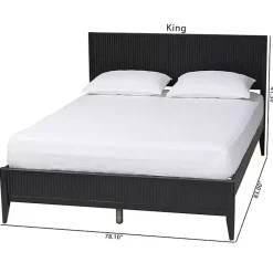 Online Kirklands Home Wood Fluted Headboard Primrose King Bed Black