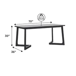 Discount Kirklands Home Wood Geometric Legs Dining Table Black