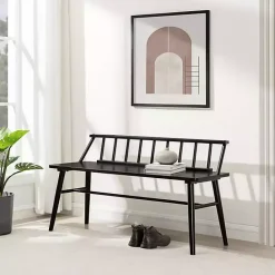 Discount Kirklands Home Wood Low Back Spindle Bench Black