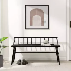 Discount Kirklands Home Wood Low Back Spindle Bench Black