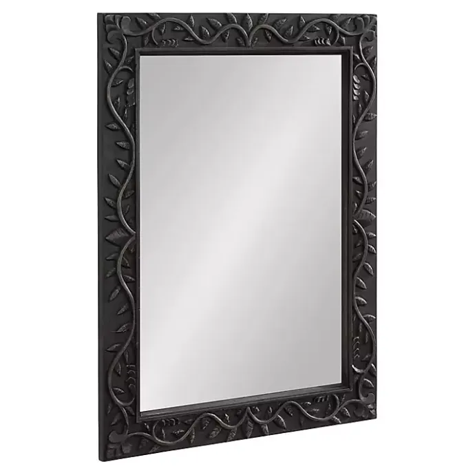 Clearance Kirklands Home Wood Ornate Carved Wall Mirror Black