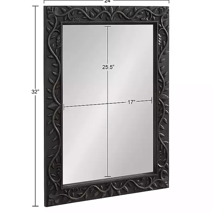 Clearance Kirklands Home Wood Ornate Carved Wall Mirror Black