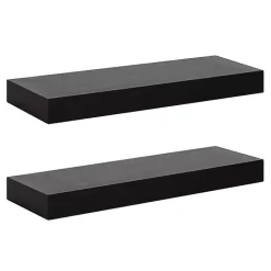Discount Kirklands Home Black Wood 2-pc. Floating Shelves, 24 in.