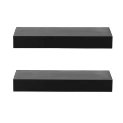 Clearance Kirklands Home Black Wood 2-pc. Floating Shelves, 18 in.