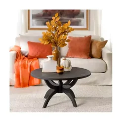 Discount Kirklands Home Wood Round Dori Coffee Table Black