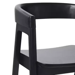 Kirklands Home Wood Rounded Modern Counter Stool Black