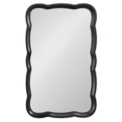 Discount Kirklands Home Black Wood Scalloped Leigh Wall Mirror