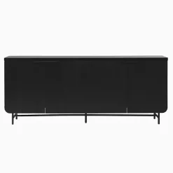 Sale Kirklands Home Wood Scandinavian 4-Door Sideboard Black