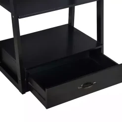 Hot Kirklands Home Wood 5-Shelf Leaning Bookshelf Black