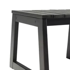 Best Kirklands Home Wood Slatted Box Leg Outdoor Side Table Black