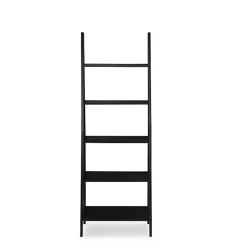 Kirklands Home Wood 5-Tier Ladder Bookshelf Black