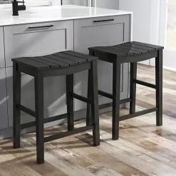 Best Kirklands Home Wood Whitcombe Counter Stools, Set of 2 Black