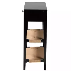 Best Kirklands Home Wood Woven Shelves Console Table Black
