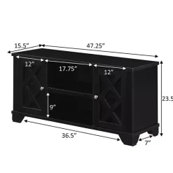 Hot Kirklands Home Wood X Doors Media Cabinet Black