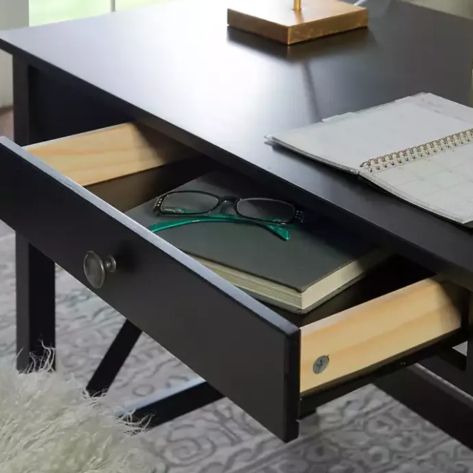 Sale Kirklands Home Wood X-Sides Desk Black