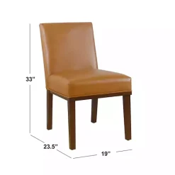 Outlet Kirklands Home Blair Carmel Leather Dining Chair Brown