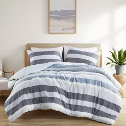 Hot Kirklands Home Blake Blue Stripe 3-pc. Full/Queen Comforter Set